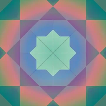 Geometric pattern of colored rectangles and a radial gradient.3d. イラスト素材