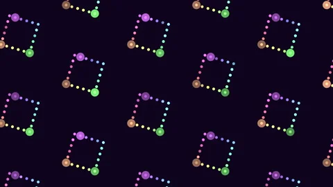 Geometric pattern of colorful dots arranged in a square shape 動画素材 285686980