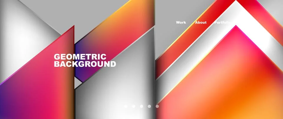 Geometric pattern of colorful triangles and rectangles on a gray background 스톡 일러스트
