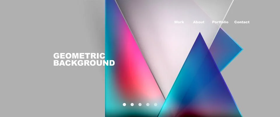Geometric pattern with colorful triangles on gray background 스톡 일러스트