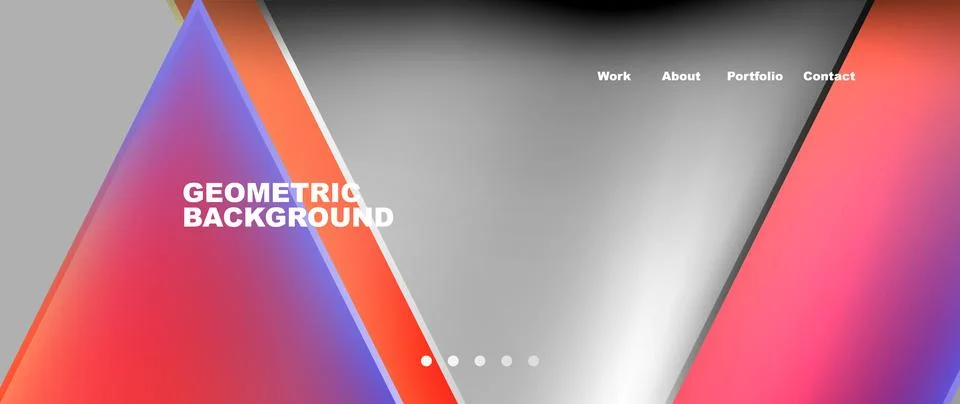Geometric pattern of colorful triangles on gray background Stock Illustration