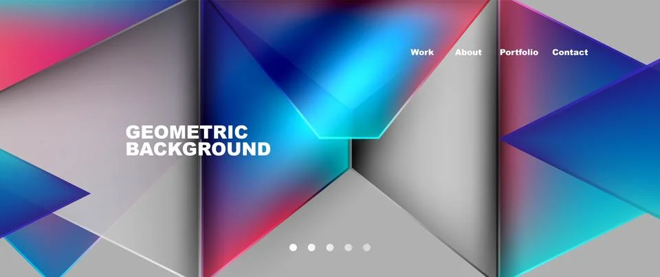 Geometric pattern with colorful triangles on a gray background Stock Illustration
