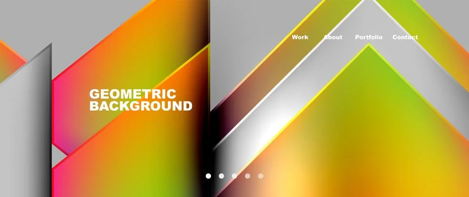 Geometric pattern with colorful triangles on gray backdrop Stockillustratie