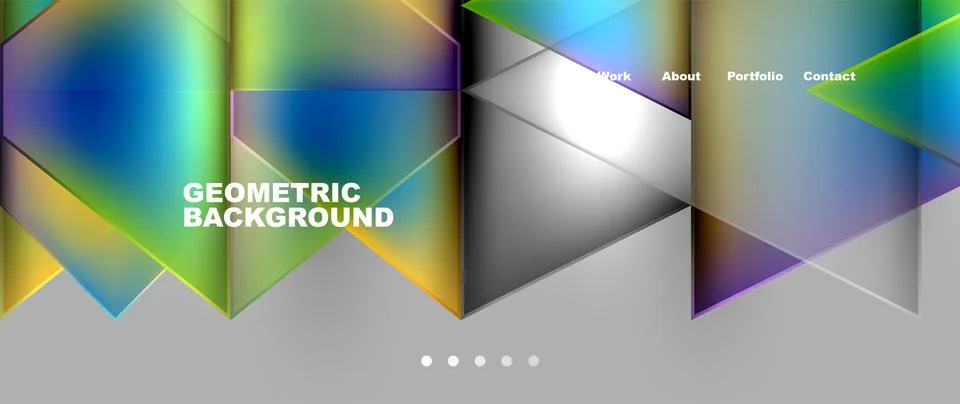 Geometric pattern with colorful triangles on a gray rectangle background 스톡 일러스트