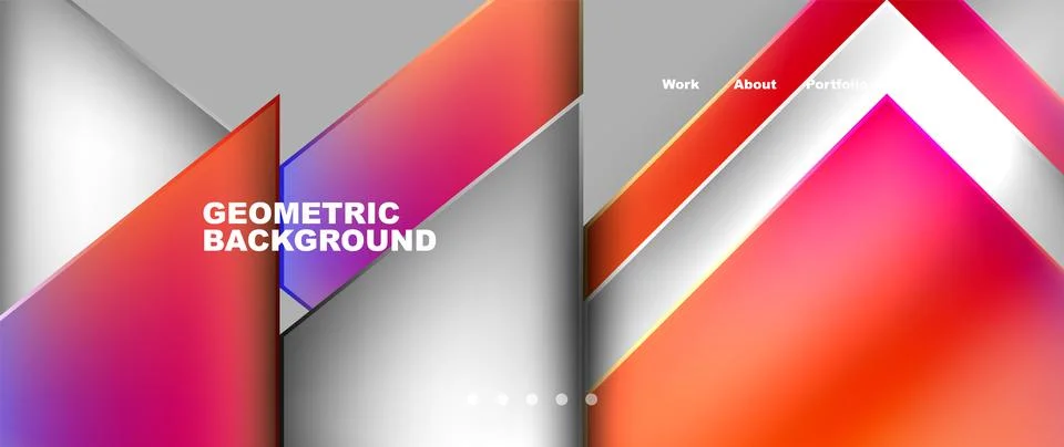 Geometric pattern of colorful triangles on gray background Illustrazione stock