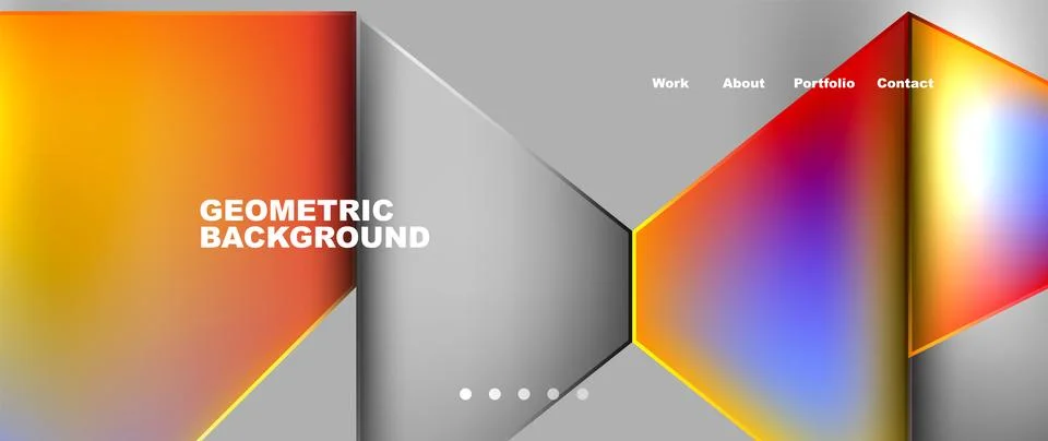 Geometric pattern with colorful triangles on gray background Illustrazione stock