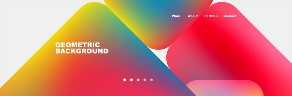 Geometric pattern of colorful triangles on a white background Stock Illustration