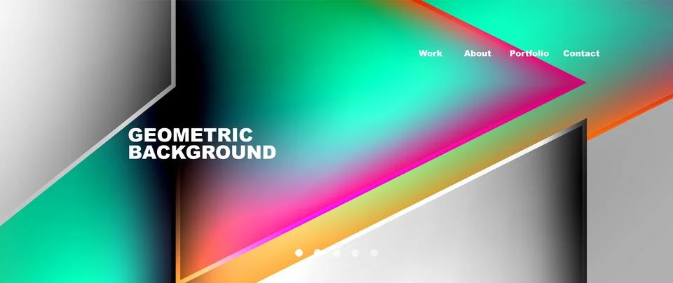 Geometric pattern of colorful triangles on white background Stock Illustration