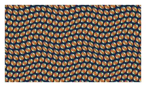 Geometric pattern of colorful umbrellas on dark blue background. 스톡 일러스트