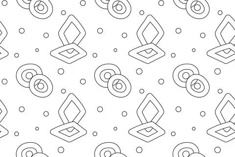 Geometric Pattern Coloring Page with Circles and Diamonds Stock Illustration