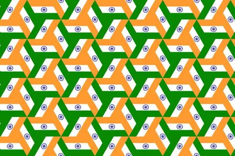 Geometric pattern in the colors of the national flag of India. Stock Illustration
