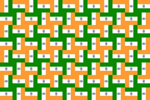 Geometric pattern in the colors of the national flag of India. Stock Illustration