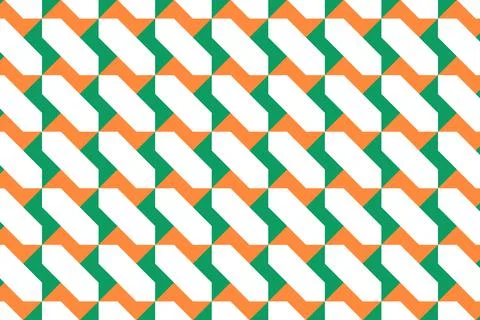 Geometric pattern in the colors of the national flag of Ireland. Stock Illustration