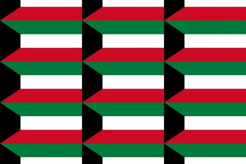 Geometric pattern in the colors of the national flag of Kuwait. Illustrazione stock