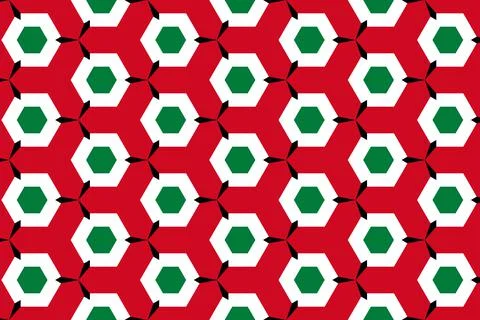 Geometric pattern in the colors of the national flag of Kuwait. イラスト素材