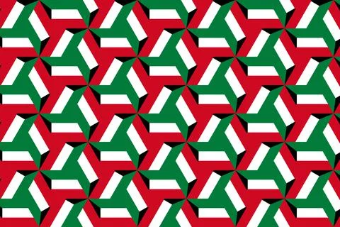 Geometric pattern in the colors of the national flag of Kuwait. イラスト素材