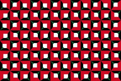 Geometric pattern in the colors of the national flag of Kuwait. Illustrazione stock