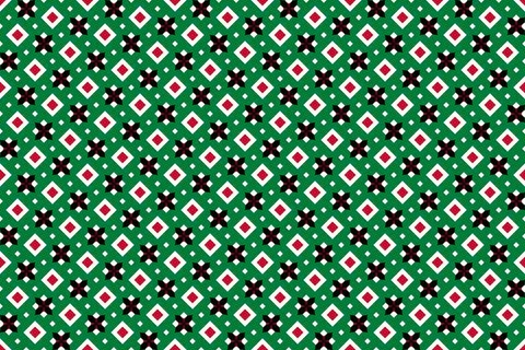Geometric pattern in the colors of the national flag of Kuwait. Illustrazione stock
