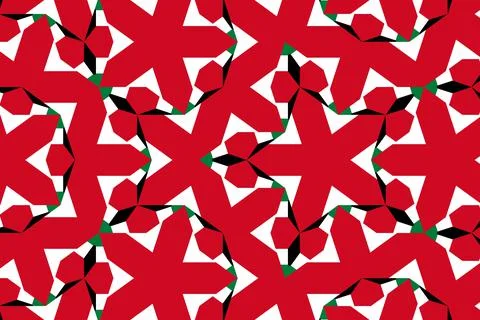 Geometric pattern in the colors of the national flag of Kuwait. イラスト素材