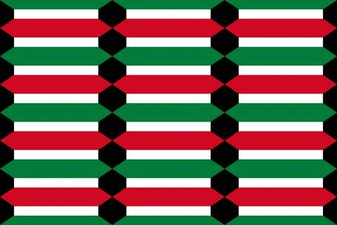 Geometric pattern in the colors of the national flag of Kuwait. Illustrazione stock