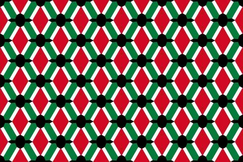 Geometric pattern in the colors of the national flag of Kuwait. Illustrazione stock