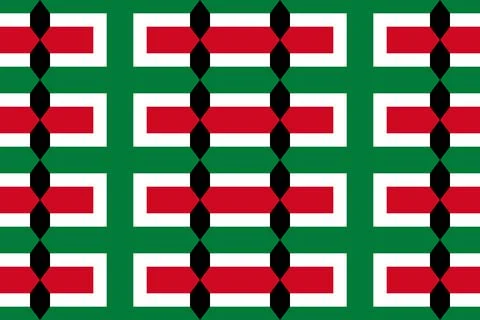 Geometric pattern in the colors of the national flag of Kuwait. Illustrazione stock