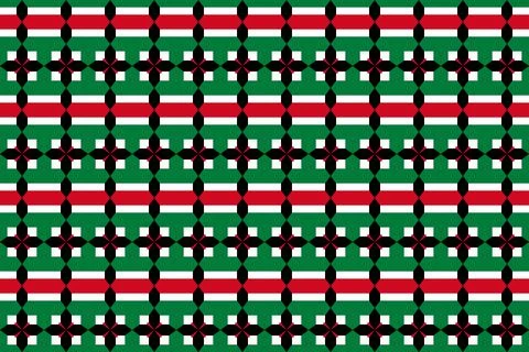 Geometric pattern in the colors of the national flag of Kuwait. イラスト素材