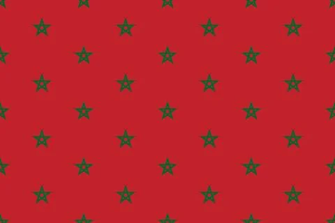 Geometric pattern in the colors of the national flag of Morocco. Illustrazione stock