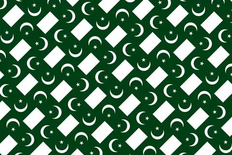 Geometric pattern in the colors of the national flag of Pakistan. Stock Illustration