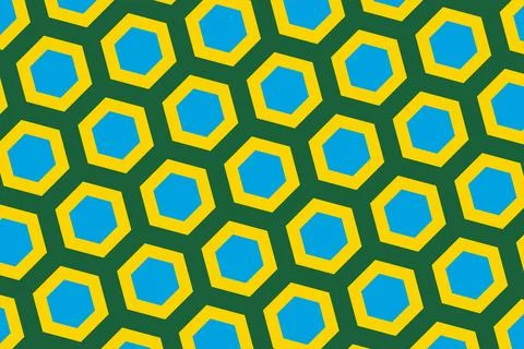 Geometric pattern in the colors of the national flag of Rwanda. Stock Illustration