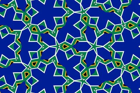 Geometric pattern in the colors of the national flag of South Africa. Stock Illustration