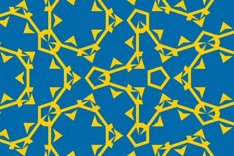 Geometric pattern in the colors of the national flag of Sweden. Stock Illustration