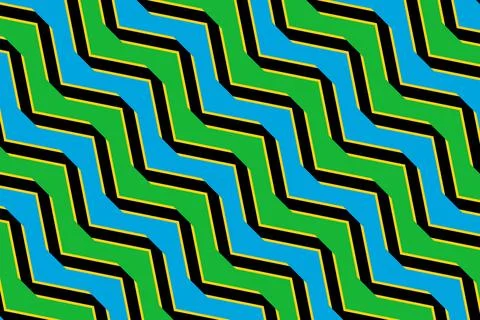 Geometric pattern in the colors of the national flag of Tanzania. Stock Illustration