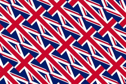 Geometric pattern in the colors of the national flag of United Kingdom. 스톡 일러스트
