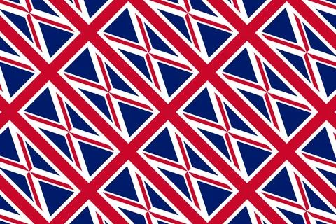 Geometric pattern in the colors of the national flag of United Kingdom. 스톡 일러스트