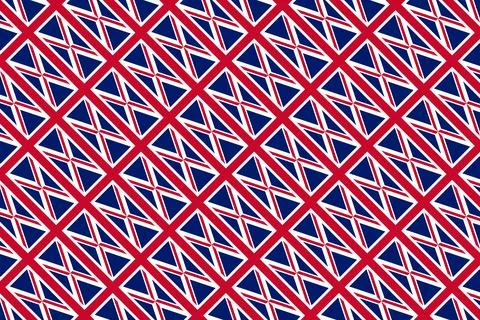 Geometric pattern in the colors of the national flag of United Kingdom. 스톡 일러스트