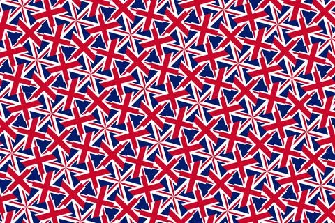 Geometric pattern in the colors of the national flag of United Kingdom. 스톡 일러스트