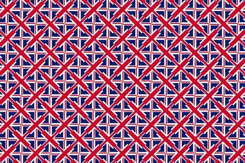 Geometric pattern in the colors of the national flag of United Kingdom. 스톡 일러스트