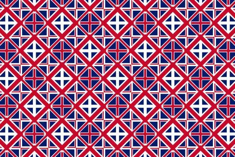 Geometric pattern in the colors of the national flag of United Kingdom. 스톡 일러스트