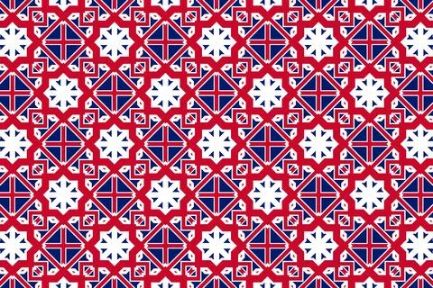 Geometric pattern in the colors of the national flag of United Kingdom. 스톡 일러스트