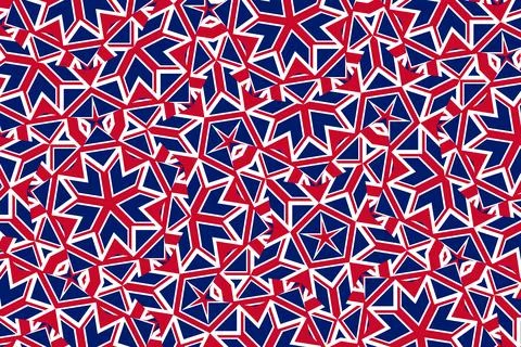 Geometric pattern in the colors of the national flag of United Kingdom. 스톡 일러스트