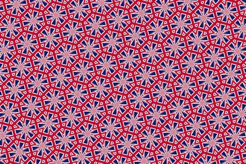 Geometric pattern in the colors of the national flag of United Kingdom. 스톡 일러스트