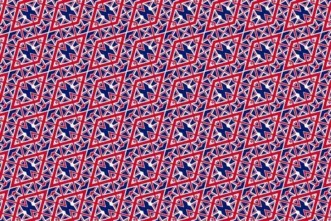 Geometric pattern in the colors of the national flag of United Kingdom. 스톡 일러스트