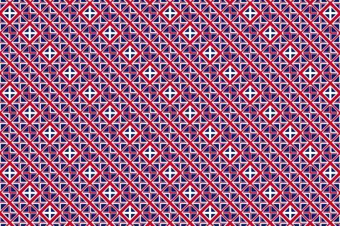 Geometric pattern in the colors of the national flag of United Kingdom. 스톡 일러스트