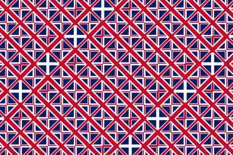 Geometric pattern in the colors of the national flag of United Kingdom. 스톡 일러스트