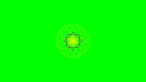 A geometric pattern composed of concentric circles and intersecting stars Stock Footage 340266776