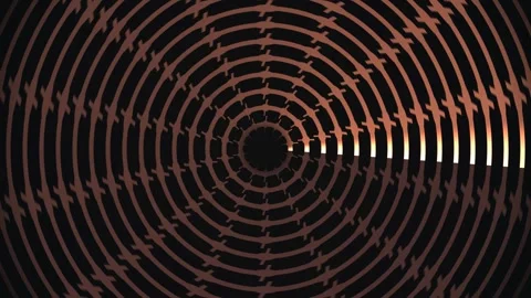 Geometric pattern with concentric circles and lines in Stock Footage 339329315