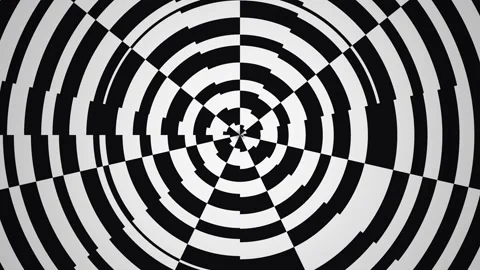 Geometric pattern with concentric circles in black and Stock Footage 339373123