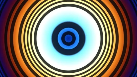 Geometric pattern with concentric circles in vibrant colors Stock Footage 338035995