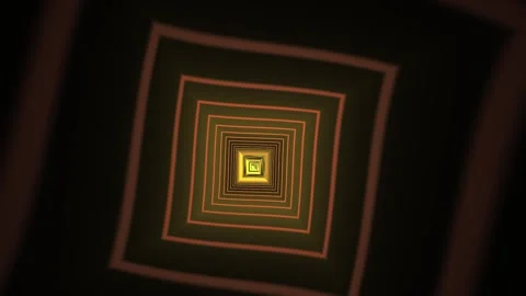 Geometric Pattern with Concentric Squares and Light Effect. Stock Footage 335512715